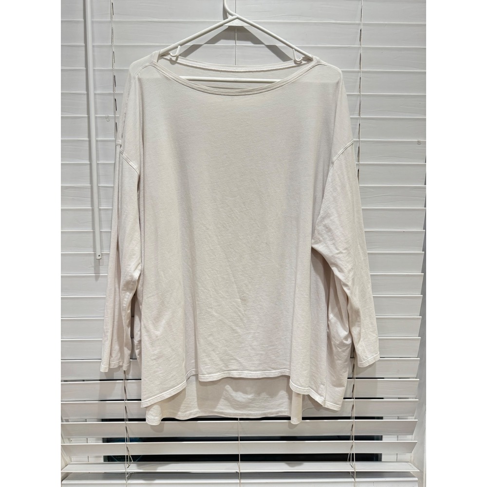 Lululemon Back in Action Long Sleeve Top Womens L/12 White Oversized Boat Neck